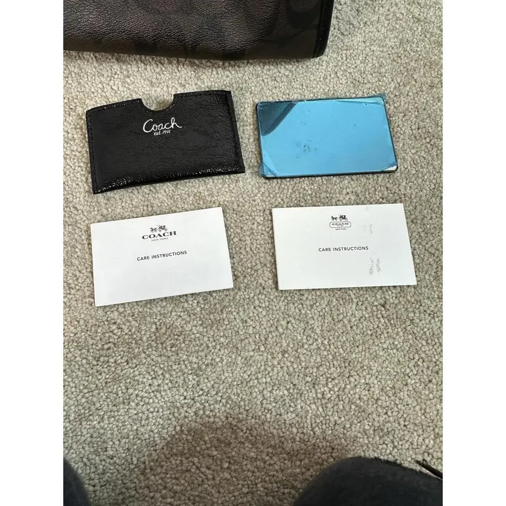 Coach Signature Double Stripe Bennett Heritage Satchel Mahogany Purse - Picture 4 of 12